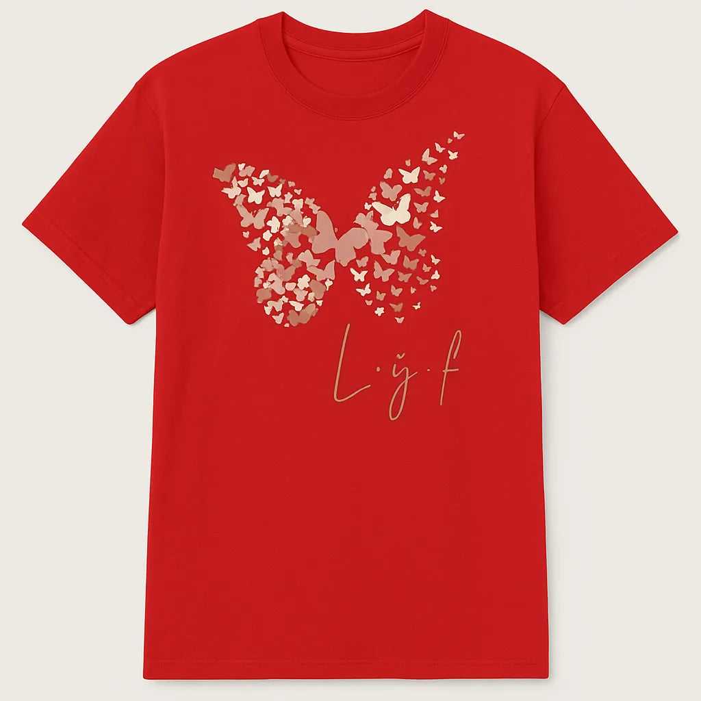 Red “New L.ȳ.f” T-Shirt