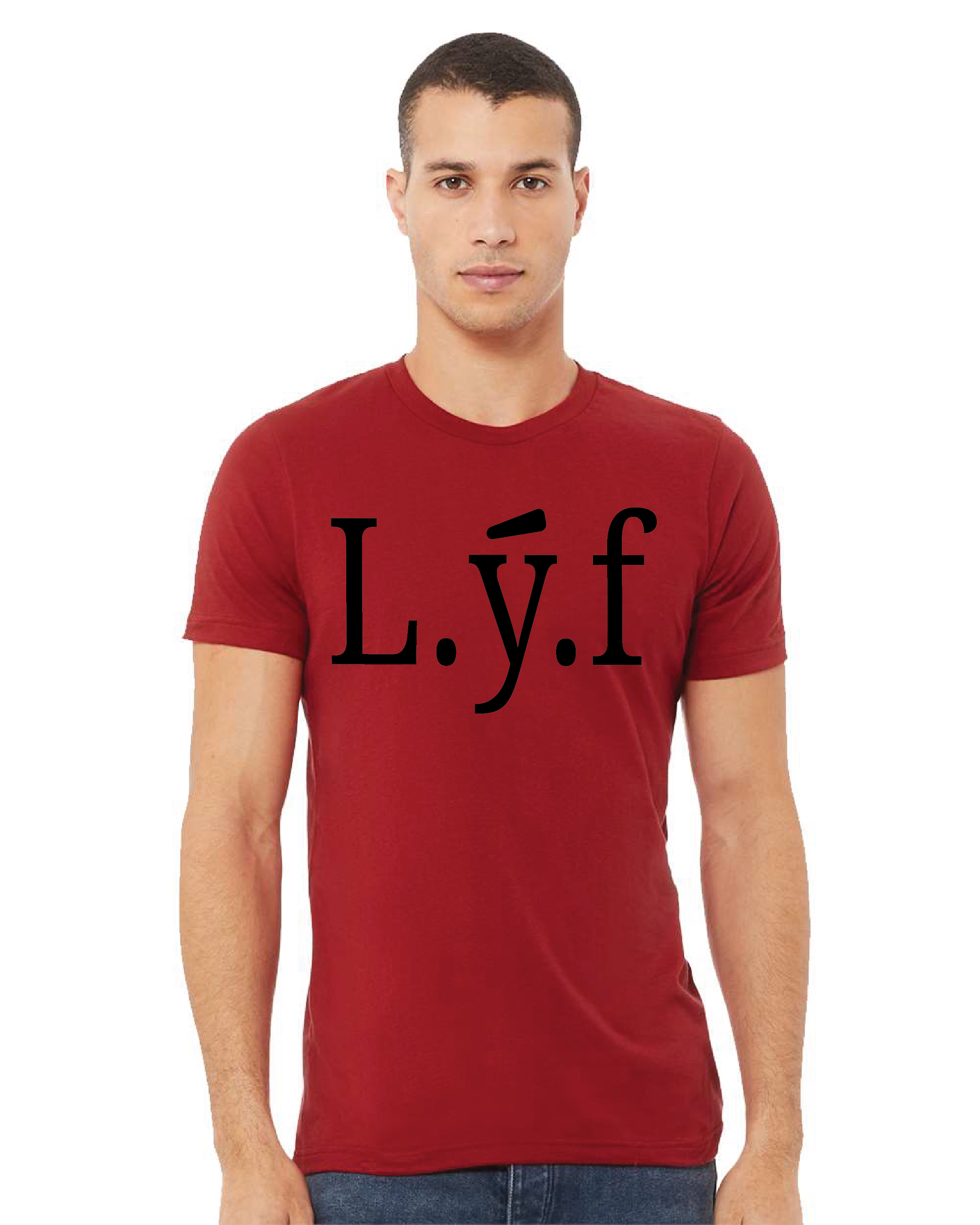 Premium red mens L.y.f  Tee  with Black logo