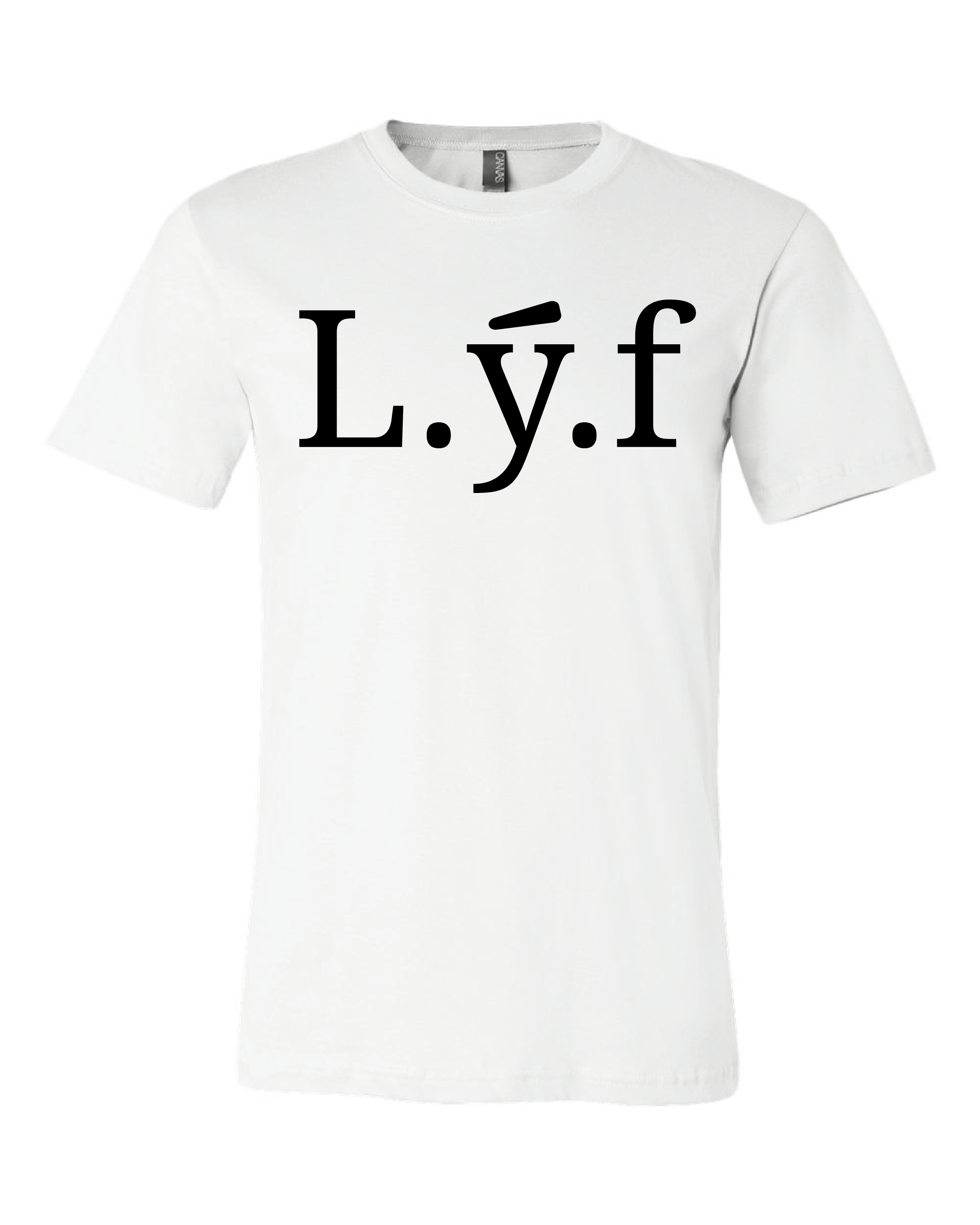 Premium white mens L.y.f Tee with Black logo